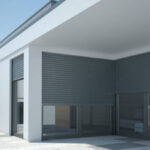 House with window and shutter roller - render 3d